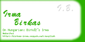 irma birkas business card